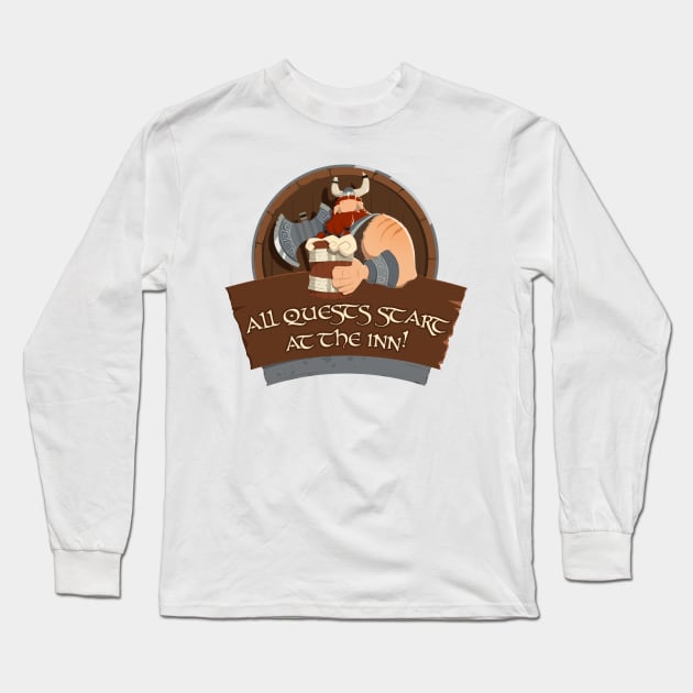 All Quests Start At The INN! Long Sleeve T-Shirt by marcusmattingly